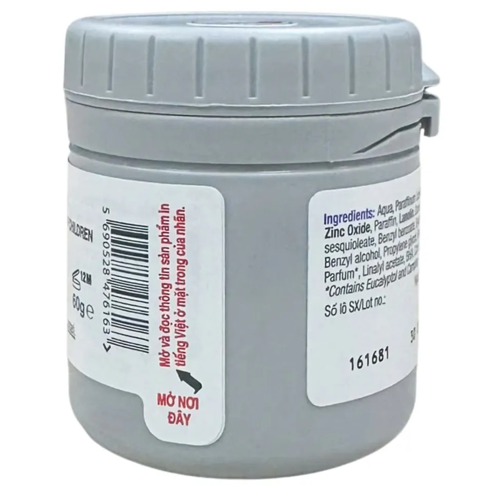 Bảng thành phần kem Sudocrem, chứa Zinc Oxide