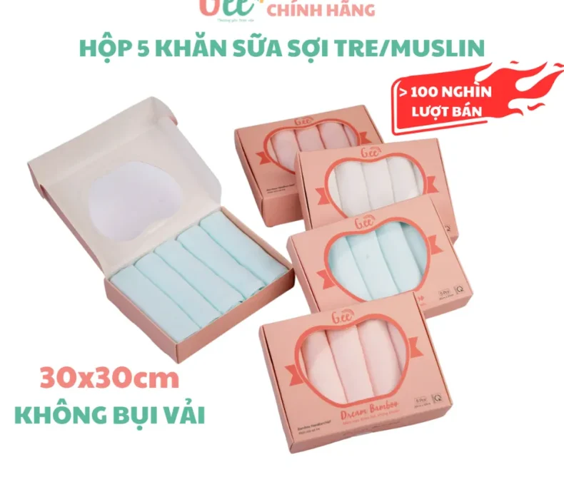 Set 5 Khăn Sữa Sợi Tre Gee: Dùng Thật, Đánh Giá Thật